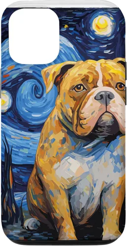 Vista 26 de Funda para iPhone 16 American Bully Starry Night para perro, mamá, perro, papá