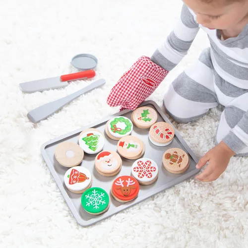 Vista 6 de Melissa & Doug, juego para cortar y hornear galletas de Navidad de madera