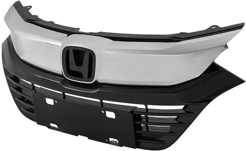 Vista 10 de Parrilla delantera superior e inferior cromada compatible con Honda CR-V 2007 2008 2009 Rejilla superior e inferior cromada