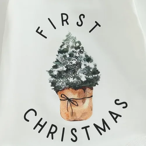 Vista 4 de FYBITBO Traje de Navidad para bebé niña y niño sudadera con cuello redondo manga larga suéter retro ropa de otoño