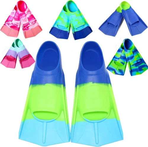 Vista 24 de Aletas de Natación para Niños, Aletas Cortas Cómodas para Natación de Vueltas y Entrenamiento para Niños, Niñas, Niños, Principiantes