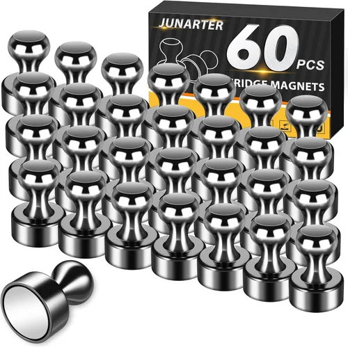 Vista 9 de Paquete de 20 Chinchetas Magnéticas, Imanes Negros Fuertes para Refrigerador, Imanes para Pizarra Blanca, Imanes para Refrigerador Fuertes, Imanes