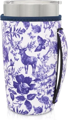 Vista 65 de Fundas Aislantes de Neopreno Portavasos con Asa para Vasos Tumbler de 20oz, Funda Reutilizable para Café Helado Para Tazas de Café de 30oz - 32oz