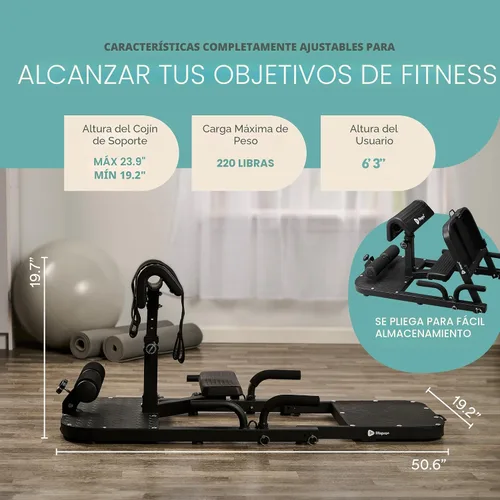 Vista 7 de Lifepro GluteBlast Hip Thrust Machine – Foldable, Home Gym, 220 lb Cap Sissy squat + hip thrust bench, powder-coated steel, PU leather pad, folds