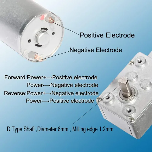 Vista 5 de Motor de engranaje helicoidal de 12V 110rpm DC 0.4lb.in Mini Turbina Worm Reductor Motor Autobloqueo Micro Gear Motor Reversible