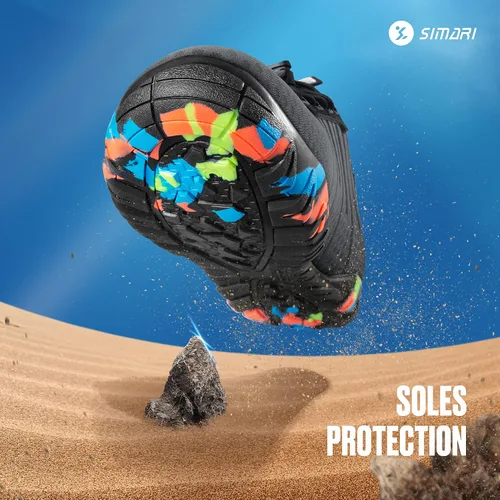 Vista 4 de Simari Zapatos de agua para mujer, hombre, natación, playa, piscina, deportes acuáticos, secado rápido, estilo descalzo, buceo, surf y caminar