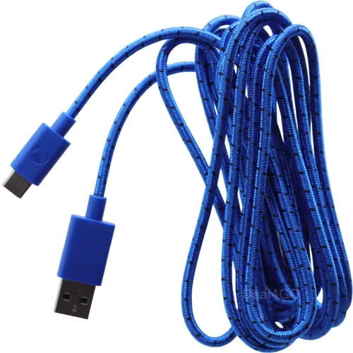 Vista 2 de Deal4GO 9FT Braided USB-C Charging Cable Charger Cord Replacement for Xbox Elite 2, Series X S, PS5, Switch Pro Controller - Blue
