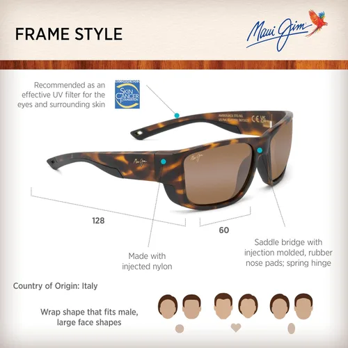 Vista 6 de Maui Jim Gafas de sol rectangulares Amberjack