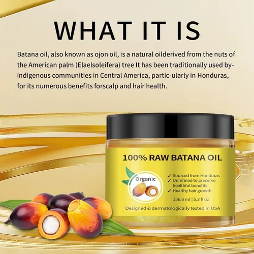 Vista 4 de Aceite de batana para el crecimiento del cabello – Aceite de Ojon orgánico 100% crudo sin refinar de Honduras – Tratamiento capilar prensado en frío