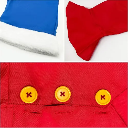 Vista 6 de YuDanae Disfraz de Luffy para niños sombrero de pajita disfraz de cosplay para Halloween fiesta de anime para niños pequeños de 3 y 10 años