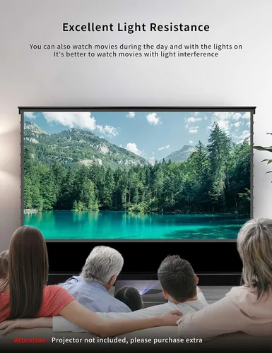 Vista 5 de VIVIDSTORM - Pantalla de proyector motorizada S PRO de 72 pulgadas, pantalla de proyector de aumento motorizado 4K UST ALR, sistema de hogar S PRO