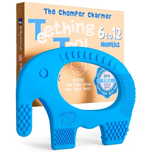 Vista 18 de Juguetes de dentición Baby Elefun para bebés 5X Alivio del dolor Sin retraso 0-6 meses Azul 34-38 Azul