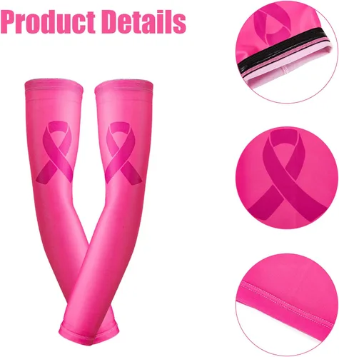 Vista 3 de Yxmeiguo Manga deportiva de compresión para brazos, 2 mangas, color rosa, para béisbol, fútbol, baloncesto, ciclismo, deportes