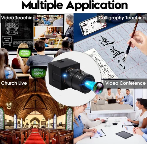 Vista 7 de Cámara USB 4K 0.1-0.472 in 4X Varifocal Lente Manual 2160P Cámara Ultra HD Compatible con UVC Primer Plano Webcam Soporte OpenCV PC Computadora