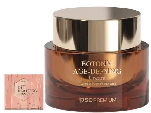 Vista 2 de BOTONIX - Crema natural antiedad de oro de 24 quilates y 8 péptidos para levantamiento facial y reafirmante con 1 paquete de papel secante