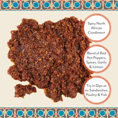 Vista 3 de Roland Foods Harissa Red Chili Spread, comida importada especial, lata de 28 onzas