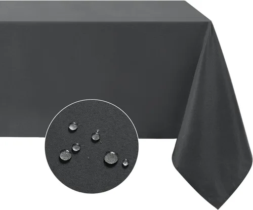 Vista 9 de Softalker - Mantel rectangular, impermeable y resistente a las manchas, mantel cuadrado de tela sin arrugas, lavable, cubierta de mesa de poliéster