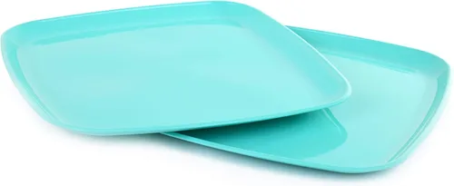 Vista 36 de Mintra Home - Platos reutilizables para servir (azul, cuadrado, 2 unidades (14 pulgadas)