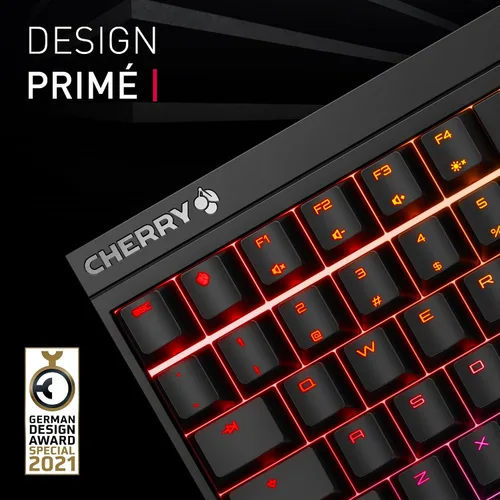 Vista 3 de Cherry MX 2.0S Teclado para juegos con cable con iluminación RGB MX interruptores silenciosos rojos. Tablero blanco puro