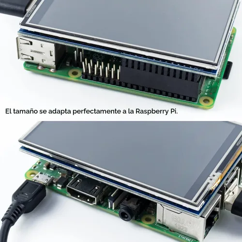 Vista 3 de Hosyond Panel de Pantalla LCD TFT de 3.5 Pulgadas, 480x320, Táctil, SPI para Raspberry Pi B, B+, 2B, 3B, 3B+, 4B, 5