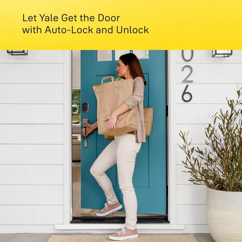 Vista 4 de Yale Assure Lock 2 - Cerradura con teclado y Bluetooth con palanca Norwood en cuero negro satinado