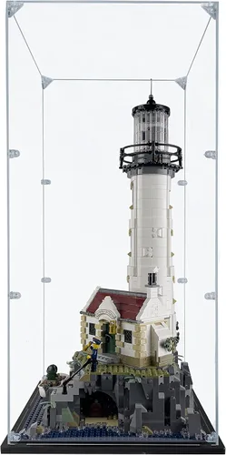 Vista 3 de Vitrina acrílica compatible con LEGO Motorized Lighthouse #21335, vitrina a prueba de polvo (solo funda) (juegos de Lego no incluidos)