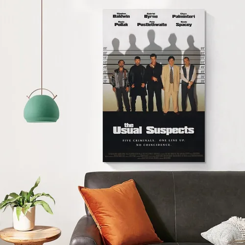 Vista 4 de ADOVZ Pósteres de películas retro de The Usual Suspects de los años 90, póster vintage para decoración del hogar, arte de pared, impresión de imagen
