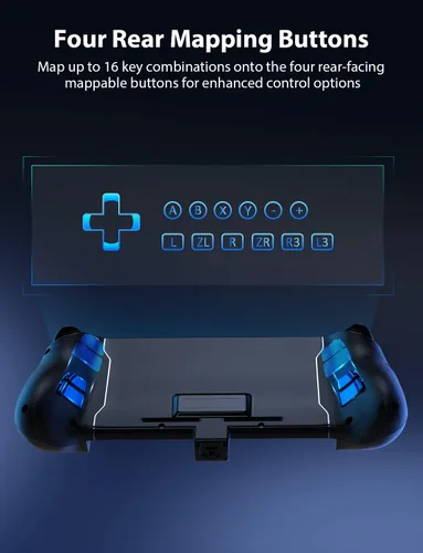 Vista 4 de NexiGo Gripcon, Enhanced SwitchSwitch OLED Controller for Handheld Mode, Ergonomic Controller for Nintendo Switch OLED with 6-Axis Gyro, Mapping