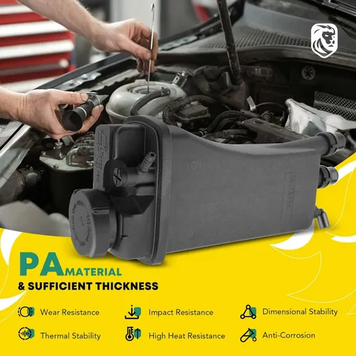 Vista 4 de YHTAUTO Depósito de expansión del depósito de desbordamiento de recuperación de refrigerante del motor con tapa y sensor presurizados para 1995-2003