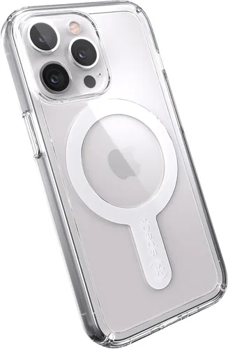 Vista 19 de Speck Funda MagSafe para iPhone 13 Pro, protección contra caídas y cámara, funda transparente para teléfono, compatible con carga inalámbrica