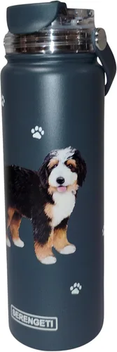 Vista 12 de SERENGETI Botella de Agua de 24 Oz de Acero Inoxidable con Tapa a Prueba de Derrames - Termo de agua de doble pared con aislamiento al vacío PERRO