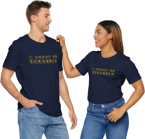 Vista 7 de Scrabble Personalized Shirt, Add Your Own Text, Custom Scrabble Font Shirts, Customized T-Shirts, Custom Scrabble Design Shirt