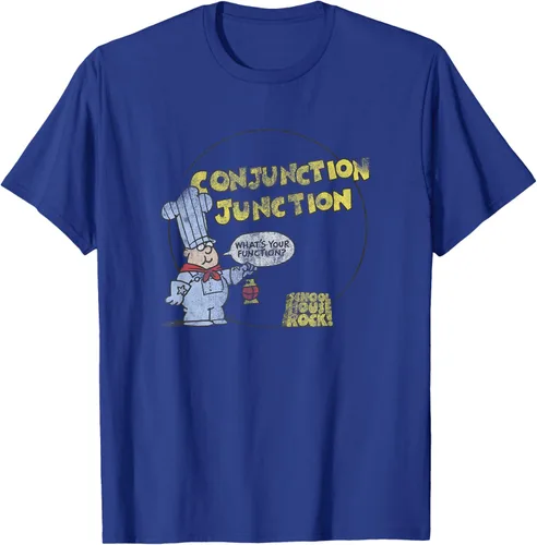 Vista 24 de Schoolhouse Rock Conjunction Junction Conductor Retro TV Camiseta Asfalto