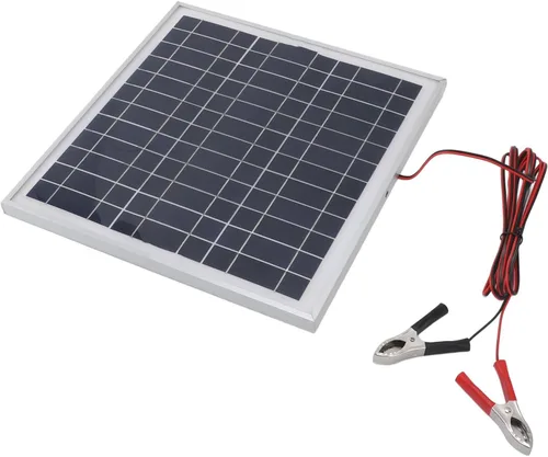 Vista 8 de Acouto : 50W Portable Solar Panel Monocrystalline Silicon Solar Panel with 9.8FT Cable 18V Red and Black Battery Clips RV Camping Hiking with Battery