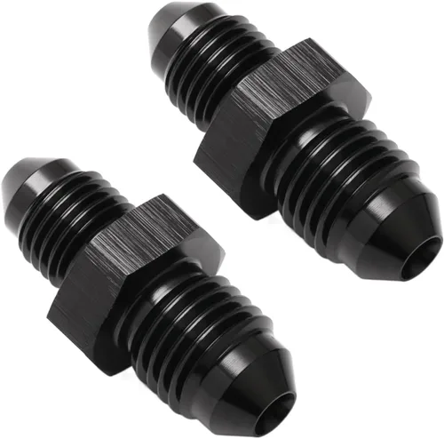 Vista 20 de 3AN macho a 3AN macho Flare 45 grados Unión acoplador adaptador de montaje aluminio negro