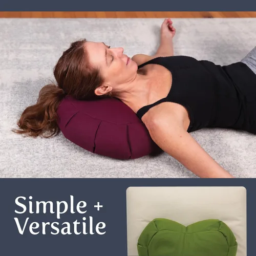 Vista 6 de Cojín de meditación (antracita) media luna, relleno de cáscara de trigo sarraceno, almohada o cojines de piso, asiento de yoga, Zafu, fabricado