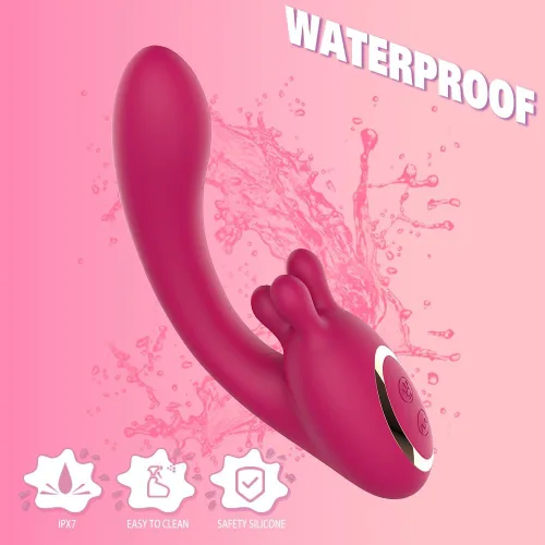Vista 4 de Vibrador de juguetes sexuales para mujeres, consolador de juguete rosa con 9 modos de vibración y 9 modos de amasamiento, herramienta para adultos