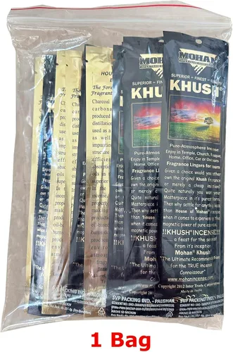 Vista 3 de Mohan Aroma de incienso Khush, 1 paquete de 250 varillas (8 pulgadas de alto) – Fabricante del famoso aroma Khush (Khush)