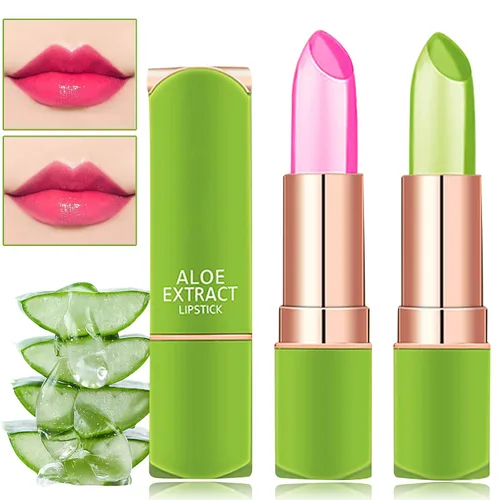 Vista 15 de 2 lápices labiales de gelatina de flores de cristal, lápiz labial transparente con flor en el interior, bálsamo labial teñido que cambia