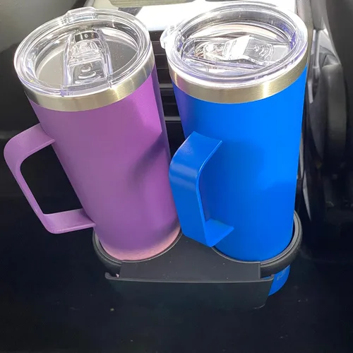 Vista 6 de Ezprogear Taza de acero inoxidable de 34 oz con asa, zafiro Aislamiento de doble pared, para viajes