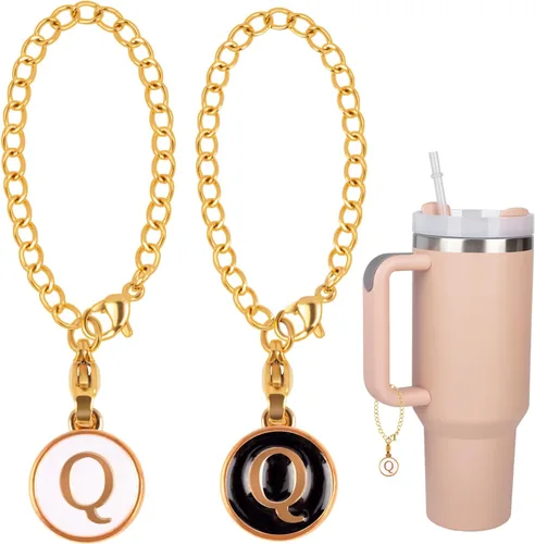 Vista 9 de 2 Dijes de Letra I, Accesorios para Taza Stanley Simple Modern, Placa de Identificación de Nombre, Letra Inicial para Mango, Dije Personalizado