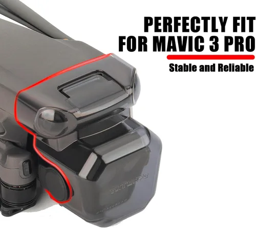 Vista 2 de Mavic 3 pro cubierta de lente para DJI Mavic 3pro Drone RC Accesorios Gimbal Protector Sun Hood Lock Cap Parasol Shell Guard Case