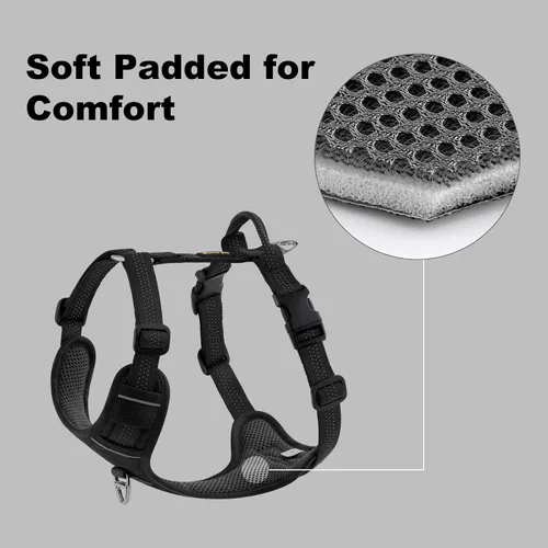Vista 4 de Plutus Pet Arnés sin tirones para perro, arnés reflectante ajustable con asa, a prueba de escapes, acolchado suave para perros pequeños, medianos