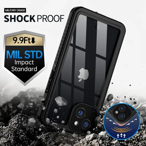 Vista 3 de BEASTEK Funda impermeable para Apple iPhone 13, serie FSN, protección de cuerpo completo, resistente a los golpes, a prueba de polvo, con protector