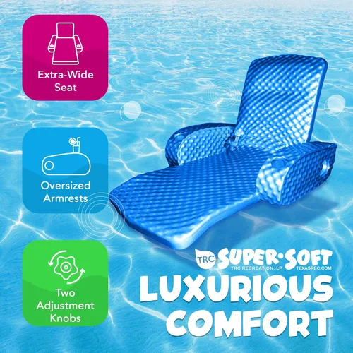 Vista 4 de TRC Recreation Super Soft Adjustable Pool Recliner Float Portable Comfortable Chair Lounger with Cup Holders for Swimming Pool Essentials