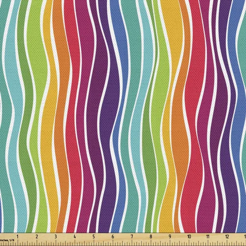 Vista 16 de Ambesonne - Tela multicolor impresa digital por The Yard