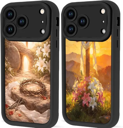 Vista 95 de Paquete de 2 fundas protectoras para iPhone 8 Plus/7 Plus de 5.5 pulgadas con collage de versículos bíblicos de Jesús para mujeres y niñas, diseño