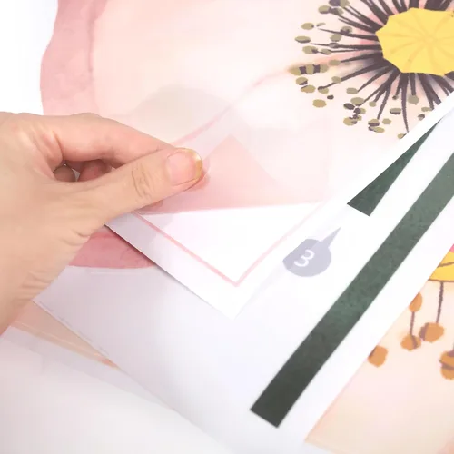 Vista 5 de Calcomanías de pared de flor de loto para sala de estar, calcomanías de pared de loto rosa floreciente, decoraciones de pared de loto extraíbles