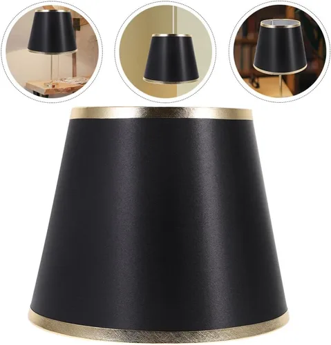Vista 5 de Angoily Pantallas pequeñas para lámparas de mesa, pantalla moderna de tela de barril E27, cubierta de pantalla para dormitorio, escritorio, luces