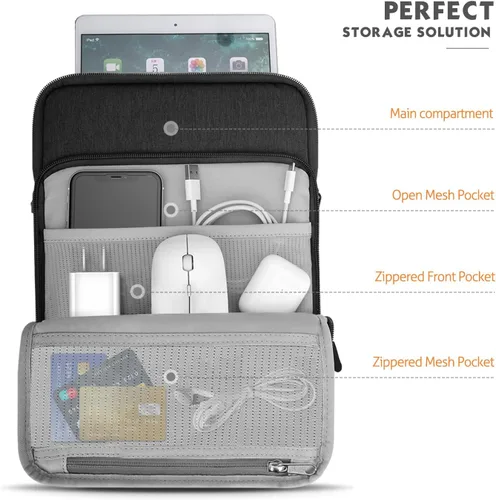 Vista 6 de MoKo Bolsa de Transporte para Tablet de 8-9 Pulgadas con Bolsillos de Almacenamiento Compatible con Nuevo iPad mini (A17 Pro) 8.3" 2024, iPad mini